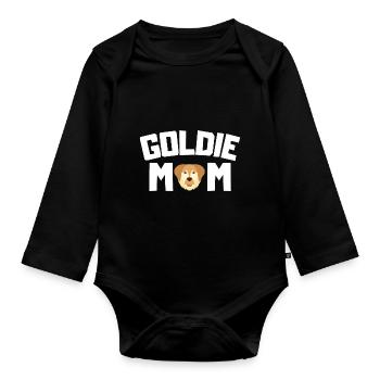 Goldie Mama Hunde Muttertag Golden Retriever - Baby Bio-Langarm-Body - Schwarz - Vorne