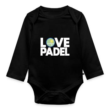 Padel - Geschenk für Padel-Liebhaber - Baby Bio-Langarm-Body - Schwarz - Vorne
