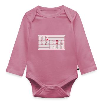 me sarcastic never quote - Organic Longsleeve Baby Bodysuit - mauve - Front