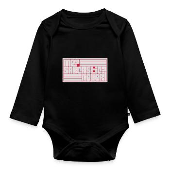 me sarcastic never quote - Organic Longsleeve Baby Bodysuit - black - Front