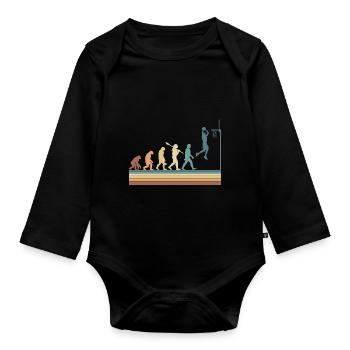 Basketball Sports Evolution for BBall Lovers Dunk - Organic Longsleeve Baby Bodysuit - black - Front
