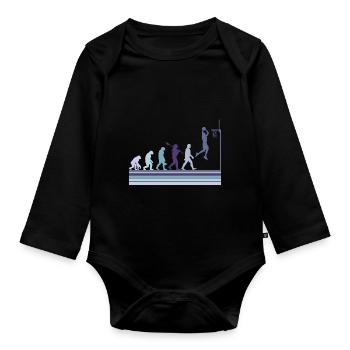 Basketball Sports Evolution for BBall Lovers Dunk - Organic Longsleeve Baby Bodysuit - black - Front