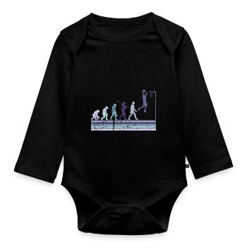 Basketball Sports Evolution for BBall Lovers Dunk - Organic Longsleeve Baby Bodysuit - black - Front