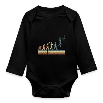 Basketball Sports Evolution for BBall Lovers Dunk - Organic Longsleeve Baby Bodysuit - black - Front