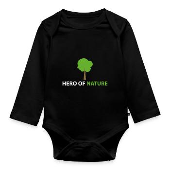 Held der Natur - Baby Bio-Langarm-Body - Schwarz - Vorne