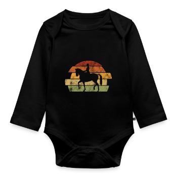 Dressage Équitation Cavaliers de dressage Équitation Équitation - Body Bébé bio manches longues - noir - Devant