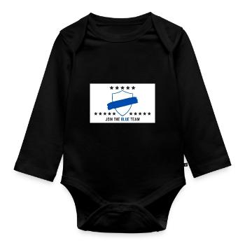 JOIN THE BLUE TEAM // WHITE VERSION - Baby Bio-Langarm-Body - Schwarz - Vorne
