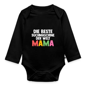 Mutter Mama - Baby Bio-Langarm-Body - Schwarz - Vorne