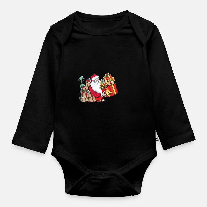 Père Noël - Body Bébé bio manches longues - noir