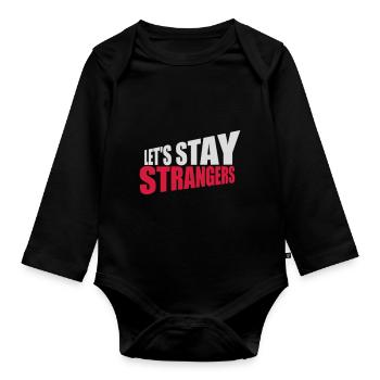 Citation Restons Strangers - Body Bébé bio manches longues - noir - Devant