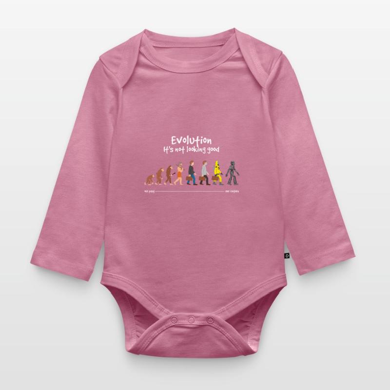 Evolution it s not looking good Organic Longsleeve Baby Bodysuit
