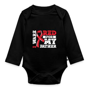 I ware red for my father - Baby Bio-Langarm-Body - Schwarz - Vorne