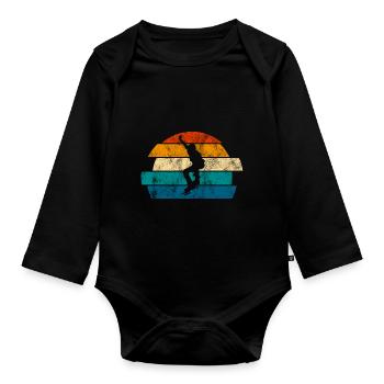 Skateboard Skateboarder Skater Skate Skateing - Organic Longsleeve Baby Bodysuit - black - Front