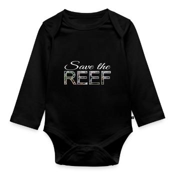 Save the reef - Baby Bio-Langarm-Body - Schwarz - Vorne