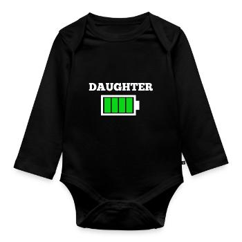 Daughter - Organic Longsleeve Baby Bodysuit - black - Front