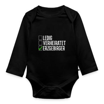 Erzgebirge Ledig Verheiratet - Baby Bio-Langarm-Body - Schwarz - Vorne