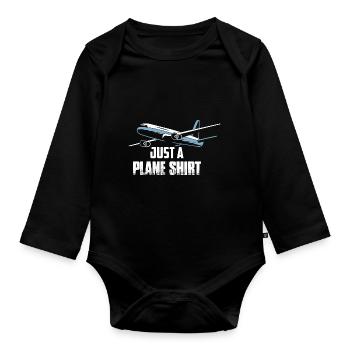 Juste une chemise d’avion pilote de ligne aviation - Body Bébé bio manches longues - noir - Devant