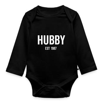 Hubby Est 1987 - Body Bébé bio manches longues - noir - Devant
