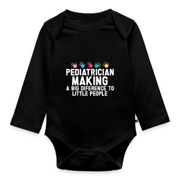Kinderkrankenschwester - Baby Bio-Langarm-Body - Schwarz - Vorne