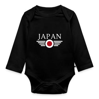 Wing Japan - Organic Longsleeve Baby Bodysuit - black - Front