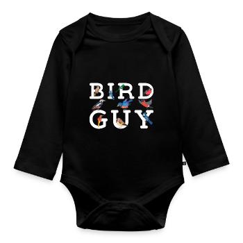 Birdwatching Ornithologist Birdwatcher Bird - Organic Longsleeve Baby Bodysuit - black - Front