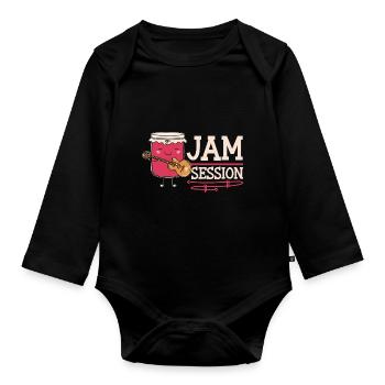 Jam Session Musicien Jelly Wordplay Guitare - Body Bébé bio manches longues - noir - Devant