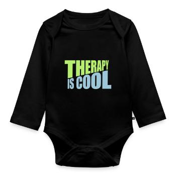 la thérapie est cool Citation - Body Bébé bio manches longues - noir - Devant