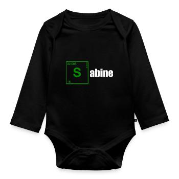 Sabine Gift blanc - Body Bébé bio manches longues - noir - Devant