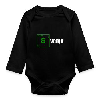 Svenja Vorname white - Baby Bio-Langarm-Body - Schwarz - Vorne