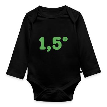 1,5 GRAD ZIEL GRÜN - Baby Bio-Langarm-Body - Schwarz - Vorne