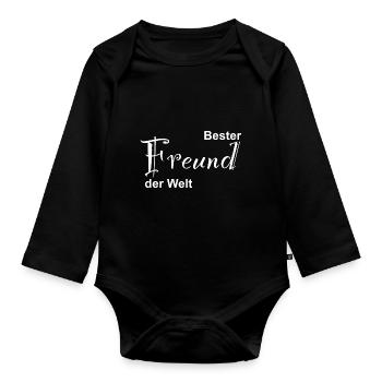 Bester Freund der Welt Design - Baby Bio-Langarm-Body - Schwarz - Vorne