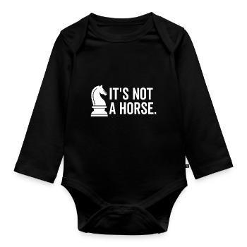 Ce n’est pas un cheval - Body Bébé bio manches longues - noir - Devant