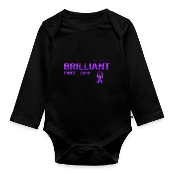 Brilliant since 2000 - Organic Longsleeve Baby Bodysuit - black - Front