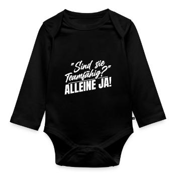 Sogar Menschen die mich hassen feiern mich - Baby Bio-Langarm-Body - Schwarz - Vorne