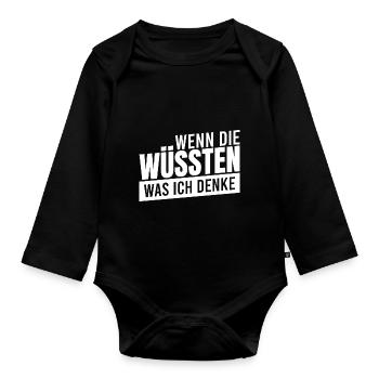 Wie gut das mich keiner denken hören kann - Baby Bio-Langarm-Body - Schwarz - Vorne