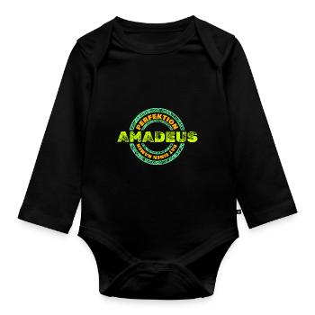 Perfektion Amadeus - Baby Bio-Langarm-Body - Schwarz - Vorne