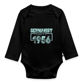 Jahr 1956 - Baby Bio-Langarm-Body - Schwarz - Vorne