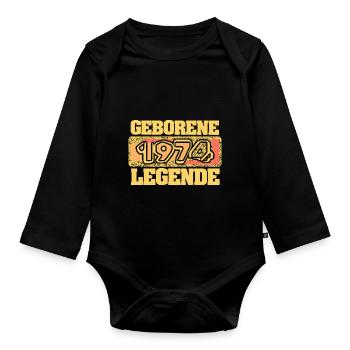 1974 - Baby Bio-Langarm-Body - Schwarz - Vorne