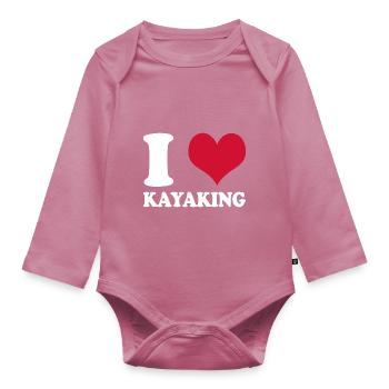 Kajak Kajakfahren J’adore le kayak - Body Bébé bio manches longues - mauve - Devant