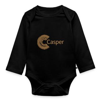 Für Casper - Baby Bio-Langarm-Body - Schwarz - Vorne