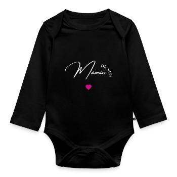 Bientôt mamie - Body Bébé bio manches longues - noir - Devant