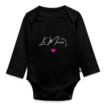 Copine de la mariée - Body Bébé bio manches longues - noir - Devant
