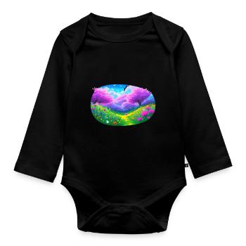 Geh raus und spiele - Baby Bio-Langarm-Body - Schwarz - Vorne