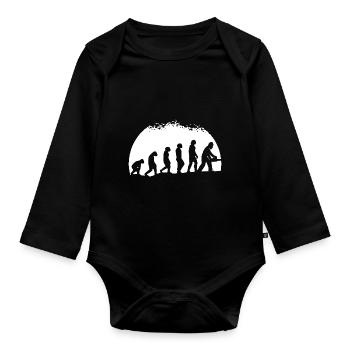 Baumfäller Kettensäge Evolution Holzfäller - Baby Bio-Langarm-Body - Schwarz - Vorne