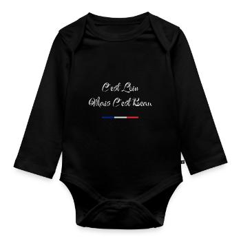 c'est loin mais c'est beau - Body Bébé bio manches longues - noir - Devant