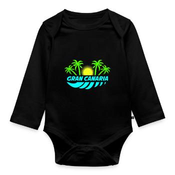 gran canaria - Baby Bio-Langarm-Body - Schwarz - Vorne
