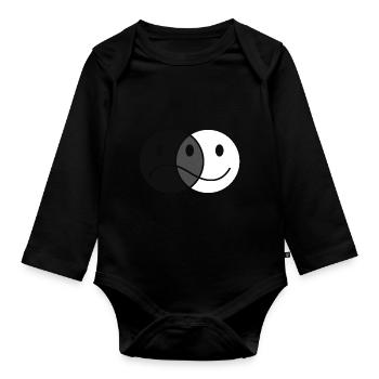 In a good mood or in a bad mood - Organic Longsleeve Baby Bodysuit - black - Front