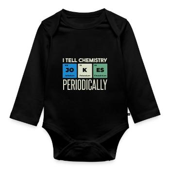 Je raconte des blagues de chimie - Body Bébé bio manches longues - noir - Devant