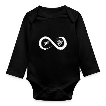 Diving to infinity - Organic Longsleeve Baby Bodysuit - black - Front