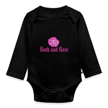 Rock and Rose - rose - Body Bébé bio manches longues - noir - Devant